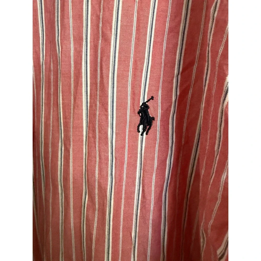 Polo Ralph Lauren Vintage Mens 100% Cotton Striped Robe Red L/XL